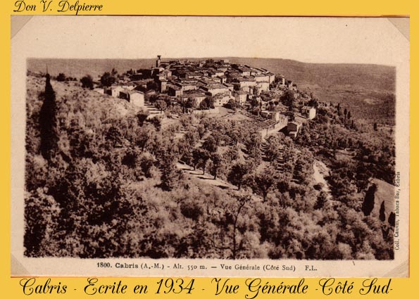 110 - Cabris  -  Ecrite en 1934