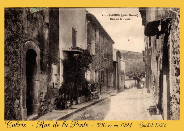 131 - Cabris  -  Rue de La Poste en 1924